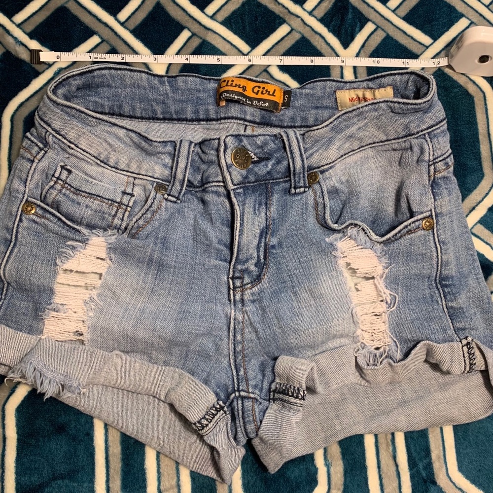 mid-rise jean shorts